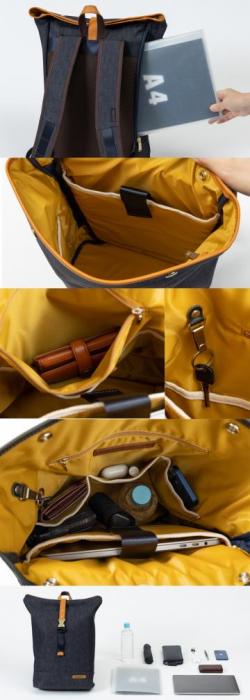 55739 INNFITH デニムロールトップバックパック